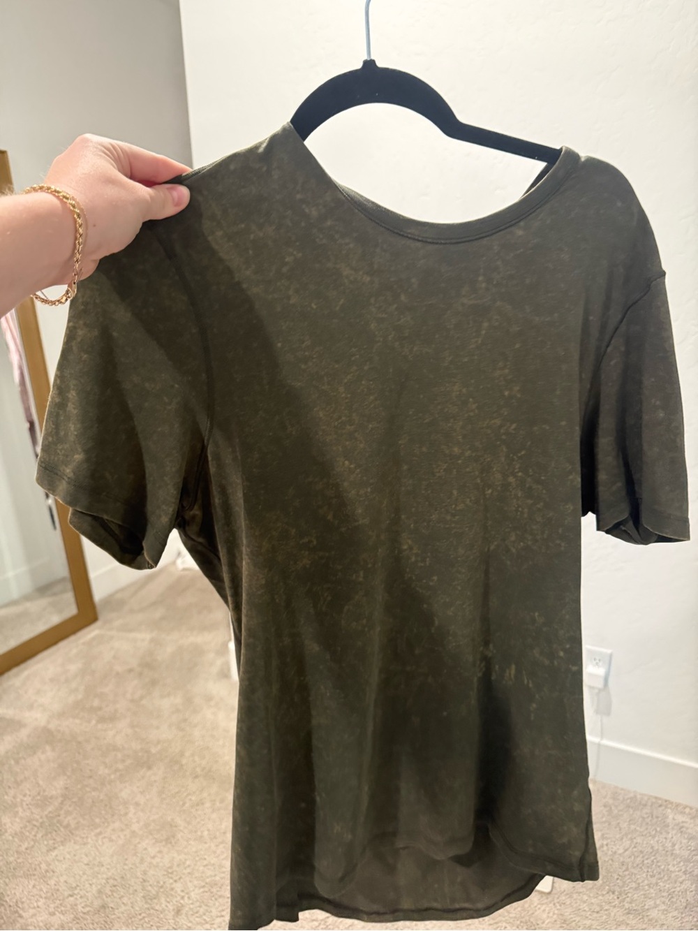 lululemon athletica Olive Mineral-Wash Short Sleeve Tee